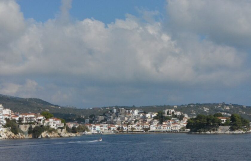 Meggali Ammos. The nearest beach from Skiathos town